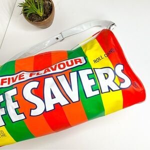 Vintage Life Savers Candy Duffle Bag Colorful 90s Novelty Travel Bag